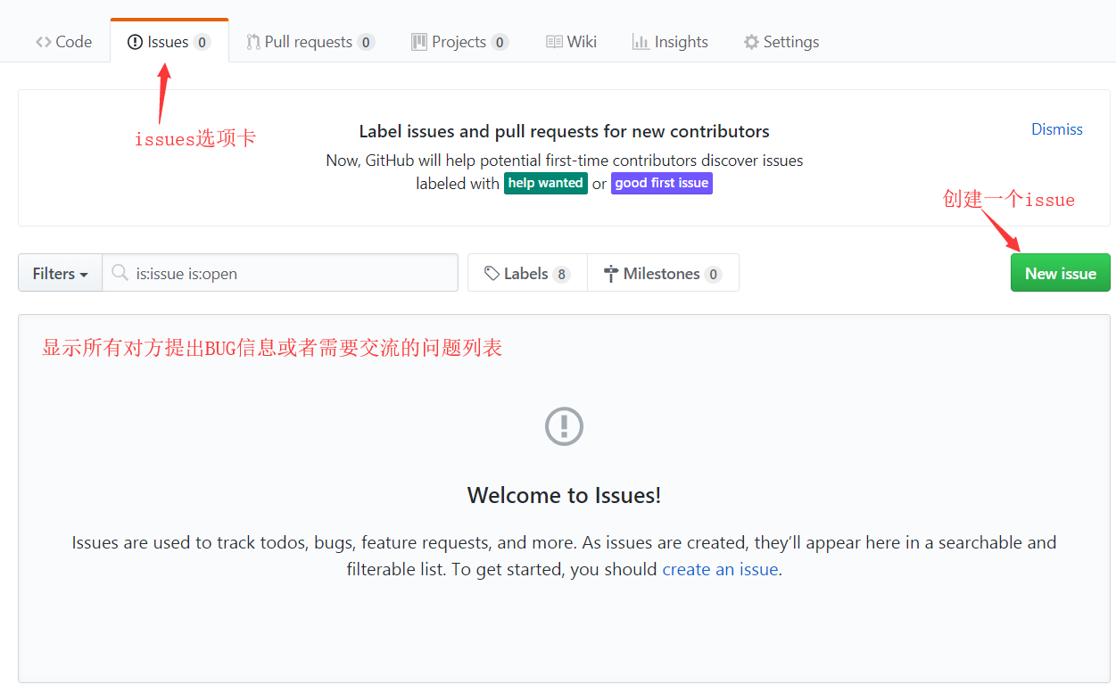 创建 issues 提问